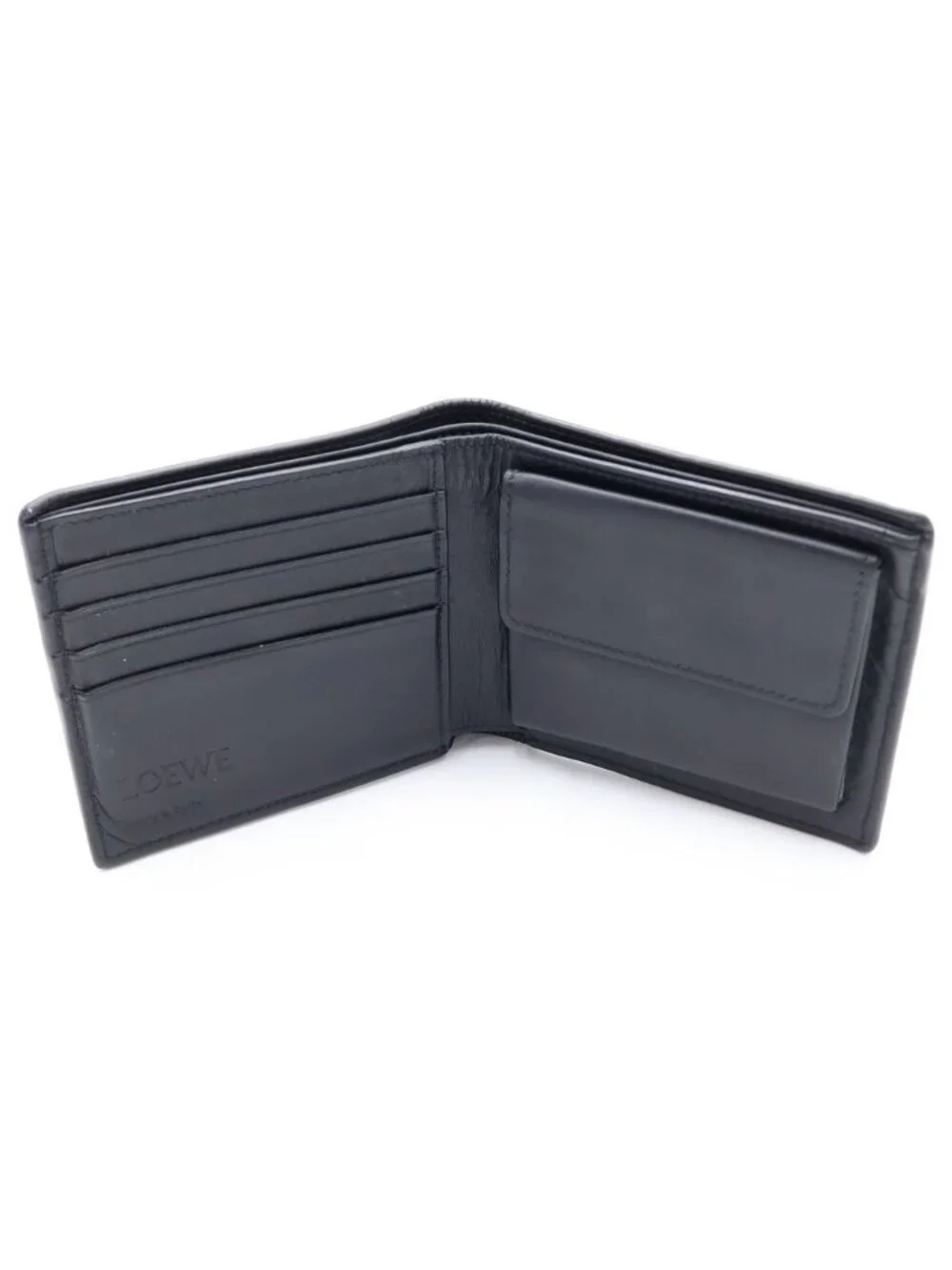 Loewe Bifold Leather Coin Wallet Black